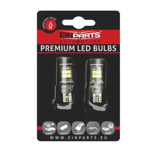 Einparts LED žarnice W16W CANbus 6000 K 15× SMD 2835, par