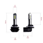 Einparts LED žarnice H27W 6000 K 14× SMD 3030, par