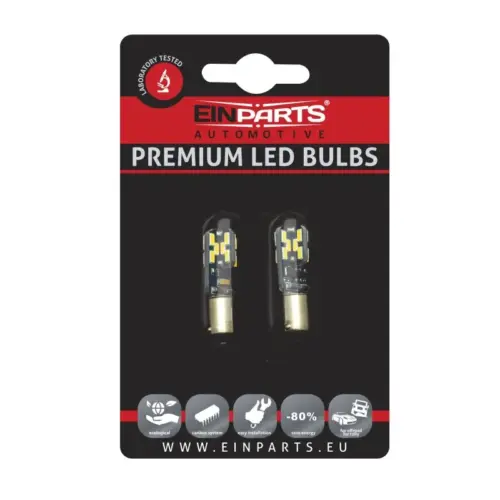 Einparts LED žarnice T4W CANbus 6000 K 24× SMD 4014, par