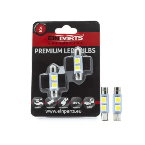 Einparts LED sofitne žarnice C3W CANbus 6000 K 2× SMD 4014, par