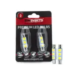 Einparts LED sofitne žarnice C3W CANbus 6000 K 2× SMD 4014, par