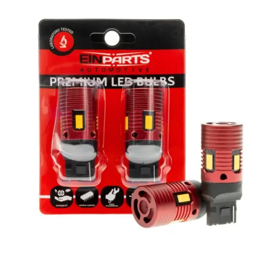 Einparts LED žarnice W21W CANbus oranžna 1700–1800 K 4× SMD 3570, par