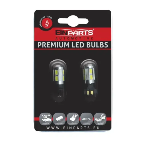 Einparts LED žarnice PW24W 6000 K 10× CREE XT-E, par