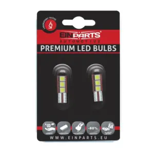 Einparts LED žarnice W5W CANbus 6000 K 3× SMD 5050, par