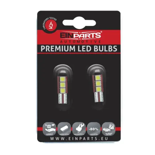 Einparts LED žarnice W5W CANbus 6000 K 3× SMD 5050, par
