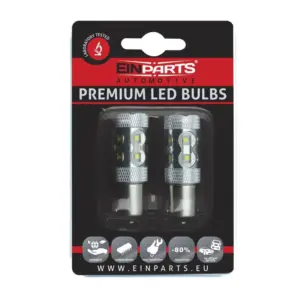 Einparts LED žarnice P21W 6000 K 10× CREE XT-E, par