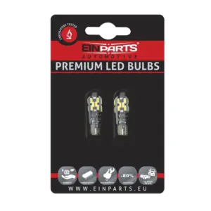 Einparts LED žarnice W5W CANbus toplo bela 3000 K 24× SMD 4014, par