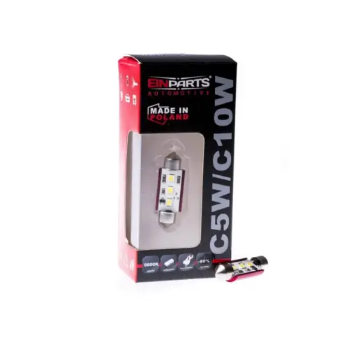 Einparts LED sofitna žarnica C10W CANbus 6000 K 3× Samsung SMD, 1 kos