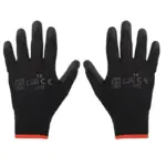 Einparts delovne rokavice z lateksnim premazom, velikost XL/10, črne, EN 388, par