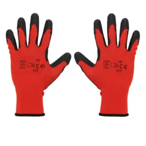 Einparts delovne rokavice z lateksnim premazom, velikost XL/10, rdeče, EN 388, par
