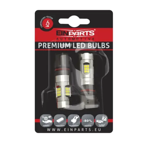 Einparts LED žarnice 6000 K 27× SMD 3030, par