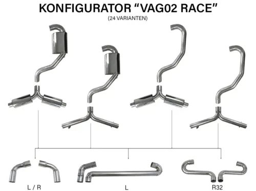 Bull-X izpušni sistem 3" Y-Style VAG02 za platformo 1K, 1.4/1.8–2.0 T(F)SI FWD
