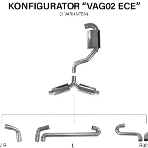 Bull-X izpušni sistem 3" Y-Style ECE za VAG 1K 1.4/1.8–2.0 T(F)SI FWD