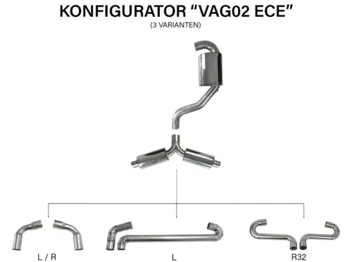 Bull-X izpušni sistem 3" Y-Style ECE za VAG 1K 1.4/1.8–2.0 T(F)SI FWD