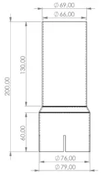 HG Motorsport del izpušnega sistema, adapter 76–69 mm za Audi S3 8L, TT 8N