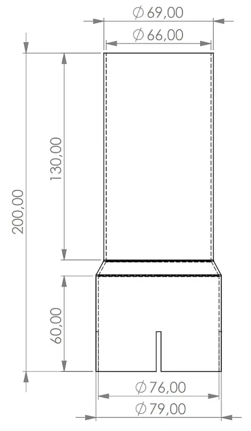 HG Motorsport del izpušnega sistema, adapter 76–69 mm za Audi S3 8L, TT 8N